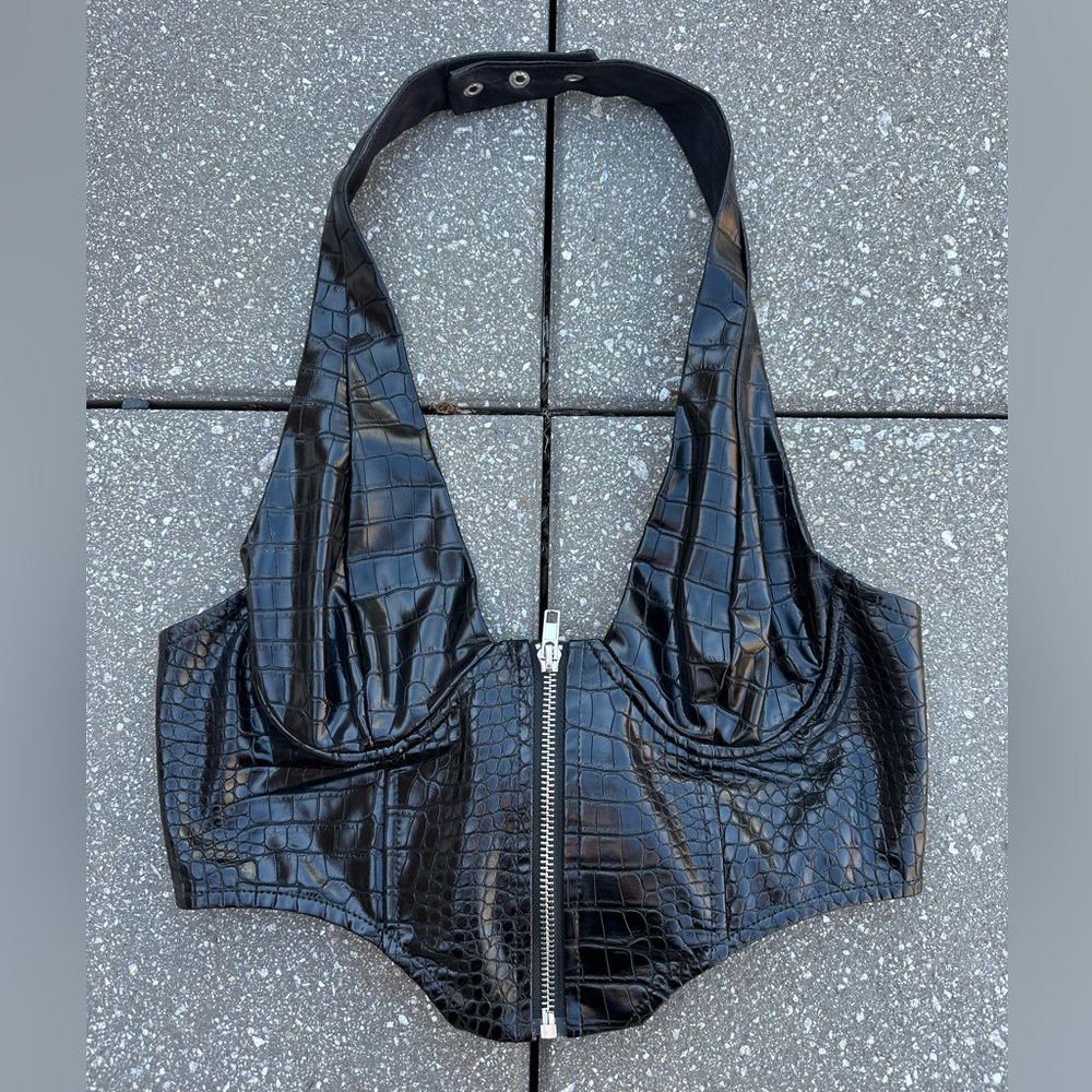 Edikted Black Leather Top